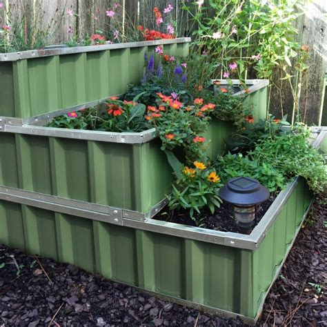 8 steel planter box|galvanized steel raised bed planter.